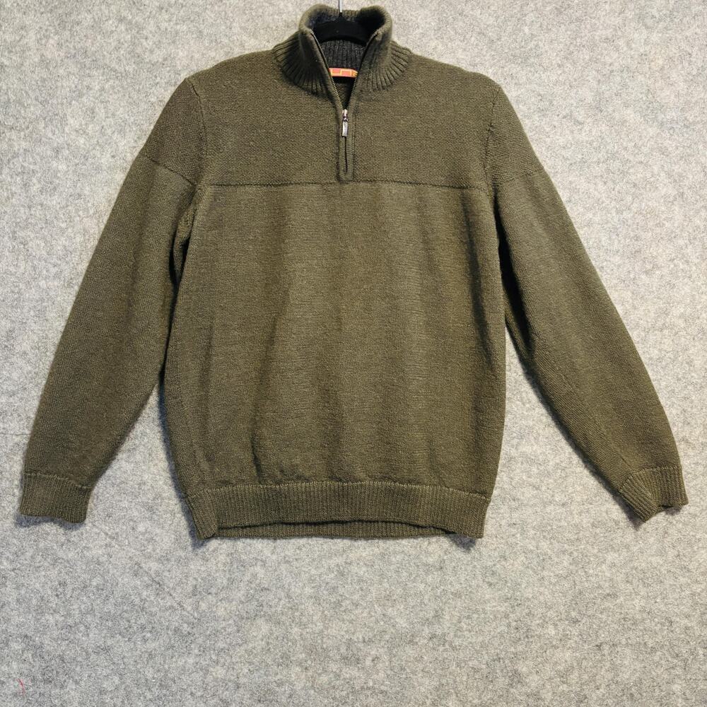 Kuna Sweater Women Size 1 (XS S) Green 100% Baby Alpaca 1/4 Zip Mock Neck Knit
